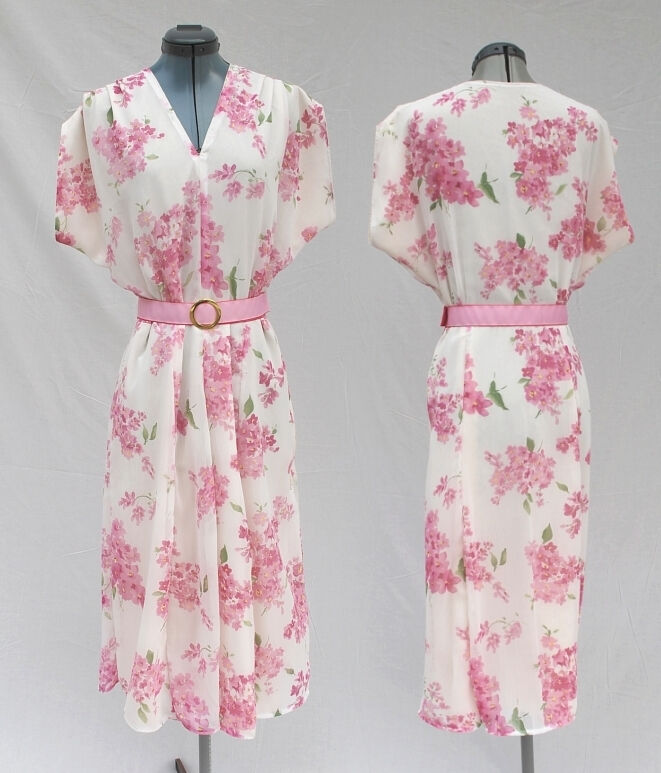 1950s Style Bubblegum Flower Dress