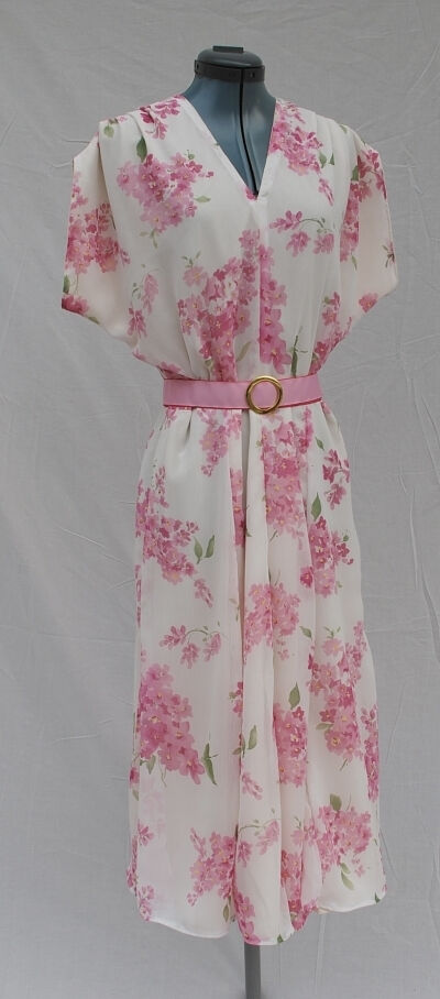 1950s Style Pink Flower Dress