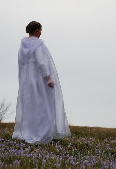 Crocus Purple Mirror Organza Cloak