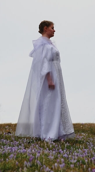 Crocus Purple Mirror Organza Cloak