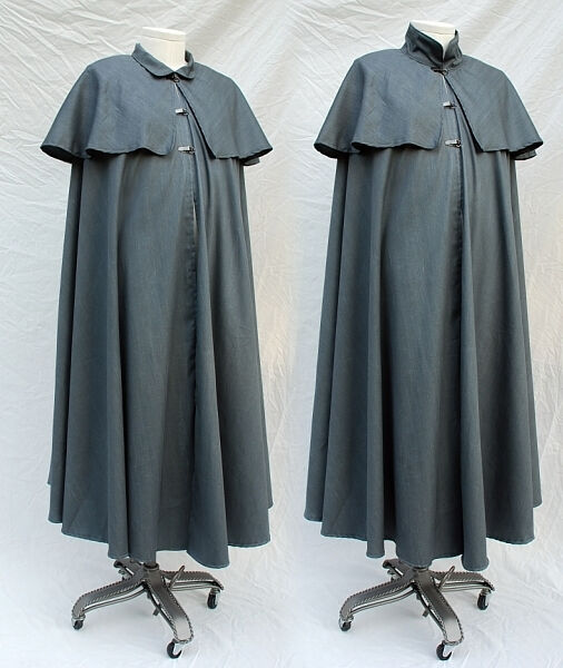 Drover Style Distressed Grey Cotton Cloak