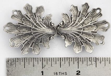 Scallop Shaped Solid Pewter Cloak Clasp