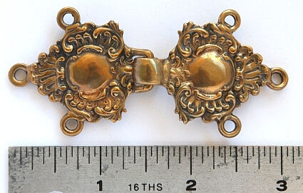 Florentine Style Solid Bronze Cloak Clasp