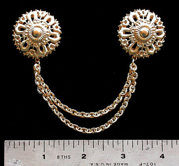Gold Tone Chain Linked Brooches