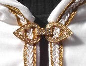 Gold and Silver Hearts and Bar Rhinestone Wedding Clasp