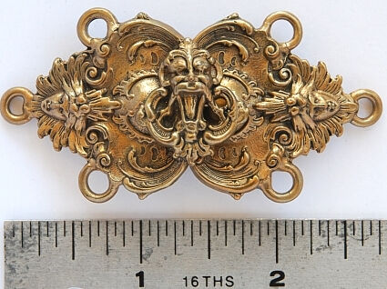 Victorian Gothic Solid Bronze Cloak Clasp