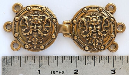 Greenman Solid Bronze Cloak Clasp