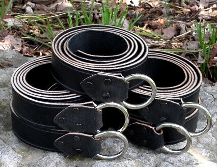 Black Leather Ring Belts