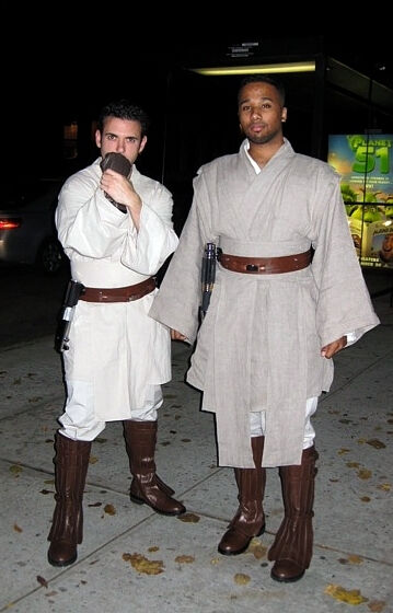 Nick and Hannibal in Custom Jedi Outfits