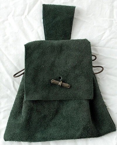 Hunter Green Suede Button Bag