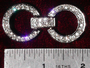 Infinity Silver Tone Rhinestone Clasp