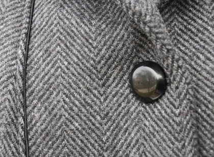 Ladies Herringbone Mod Style Dickensian Cloak Fabric Detail