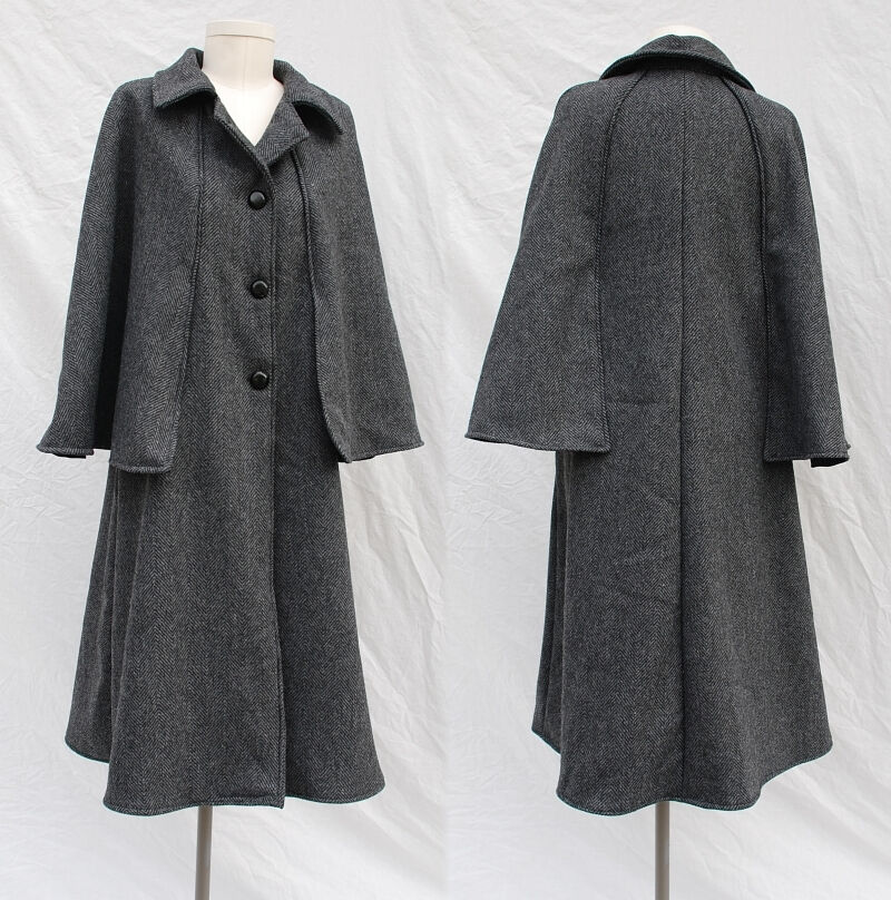 Ladies Herringbone Mod Style Dickensian Cloak