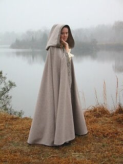 Grey Wool Broadcloth Lady of the Mists Cloak
