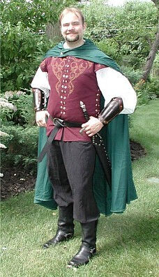 Seth modelling his Etched Blade Jerkin and Frodo Style Cloak