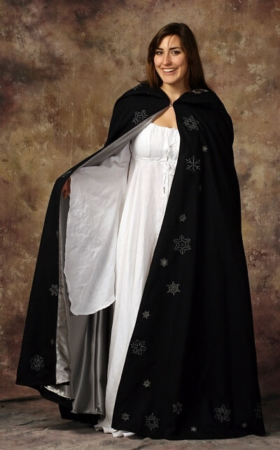 The Embroidered Snowflake Wearable Art Cloak
