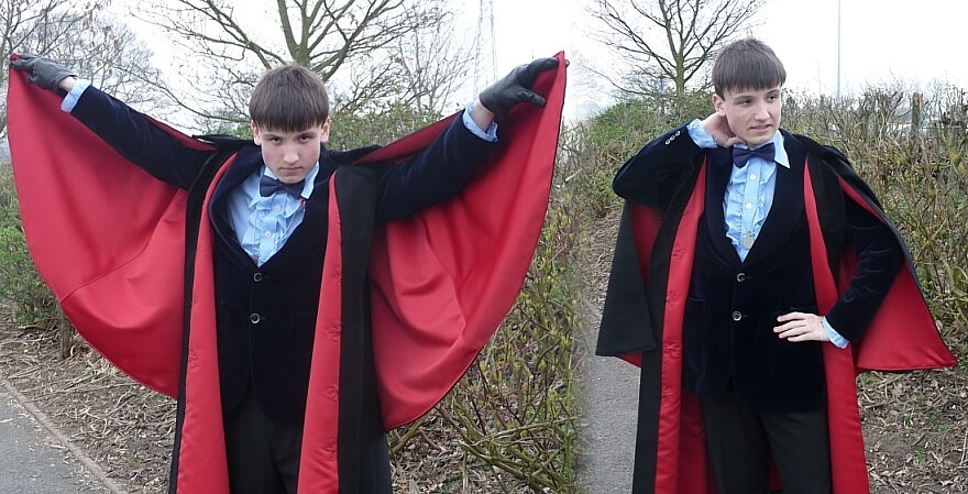 John Pertwee Style Red Lined Dr. Who Cloak