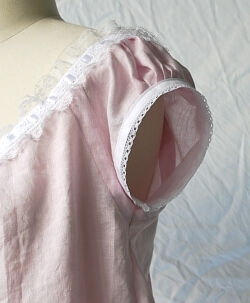 Pink Linen Victorian Chemise Sleeve Detail