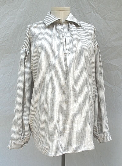 White with Black Pin Stripes Pirate Shirt or Revolutionary War Shirt
