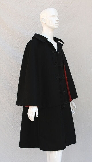 Red Satin Lined John Pertwee Style Dr Who Cape