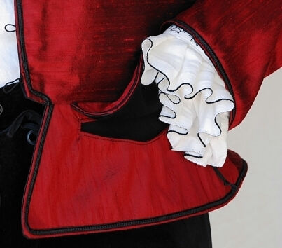 Red Silk Dupioni Pocket Detail