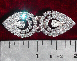 Teardrop Rhinestone Wedding or Cape Clasp