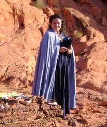 Cerr modelling her robes and full circle cloak!