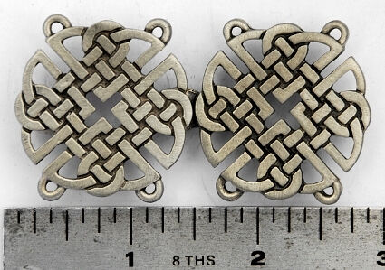 Square Celtic Knot Pewter Cloak Clasp