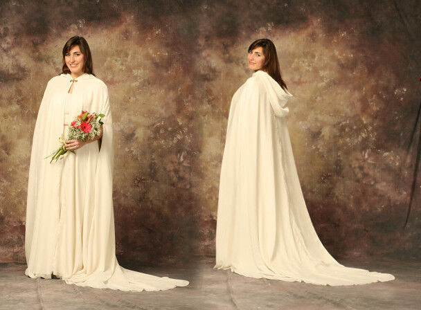 Parchment Silk Velvet Wedding Cloak