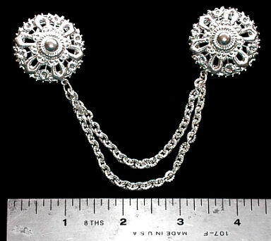 Silver Tone Chain Linked Brooches
