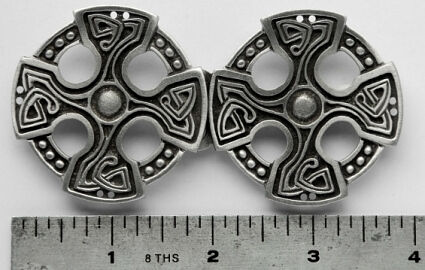 Celtic Cross Solid Pewter Cloak Clasp