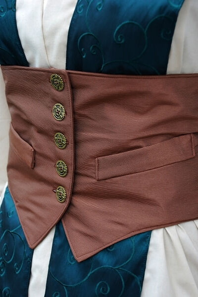 Steampunk Jedi Waist Cincher and Fabrics detail