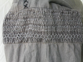 Strider Inspired Color Stripped Linen Shirt Hand Smocking Detail