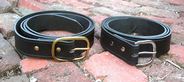 Black Harness Leather Buckle Belts