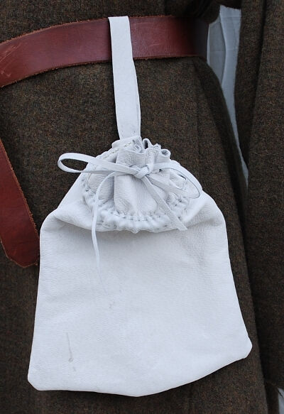 White Leather Ring Pouch