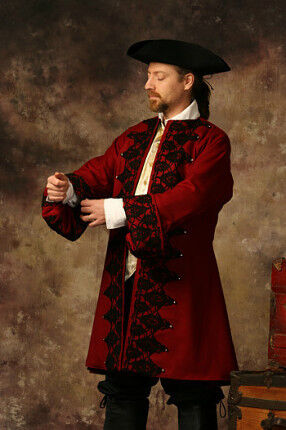 Early 1700's Piirate Style Frock Coat Front