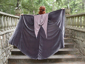 Smoky Amethyst Silk Velvet Requiem Style Cloak