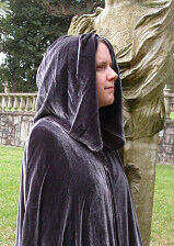 Smoky Amethyst Silk Velvet Reqiem Style Cloak