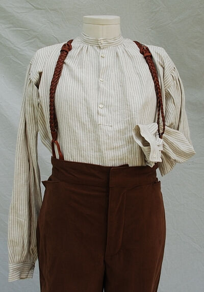 Tan and Cream Linen Shirt